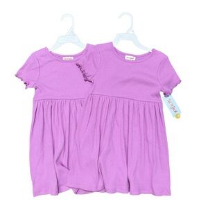 Cat & Jack Pink/Lavender Ribbed Short-Sleeve Kids Dresses